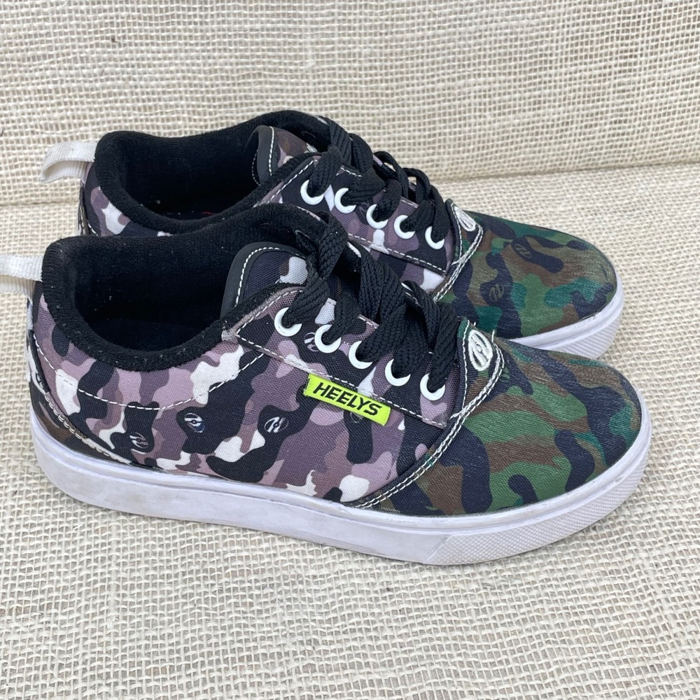 Heelys‎ Pro 20 Prints Camo Skate Shoes Kids Youth 2 Green Purple HE100981 Wheels - Picture 4 of 15